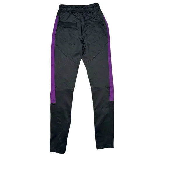 Guapi Pants Mens Size 28 Black Purple Zip Hem Moto Skinny Skate